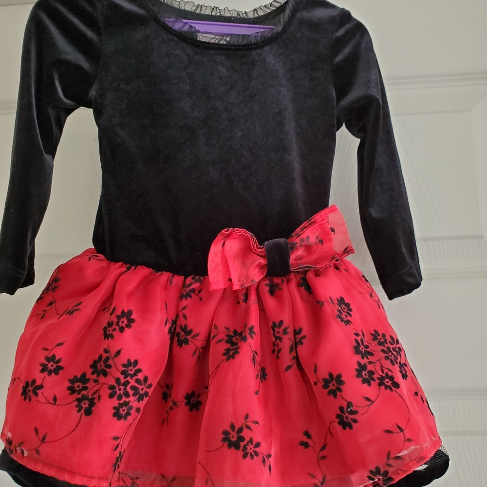 Black and Red 12 months baby Formal Dress.